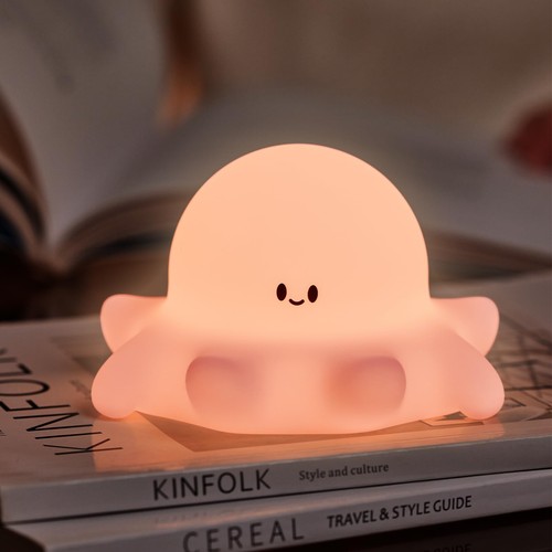 Pink octopus night light led - octopus,